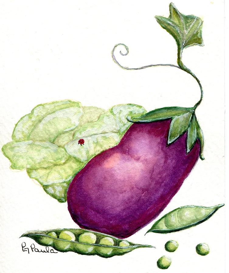 Sweet Pea Painting by Paula Greenlee