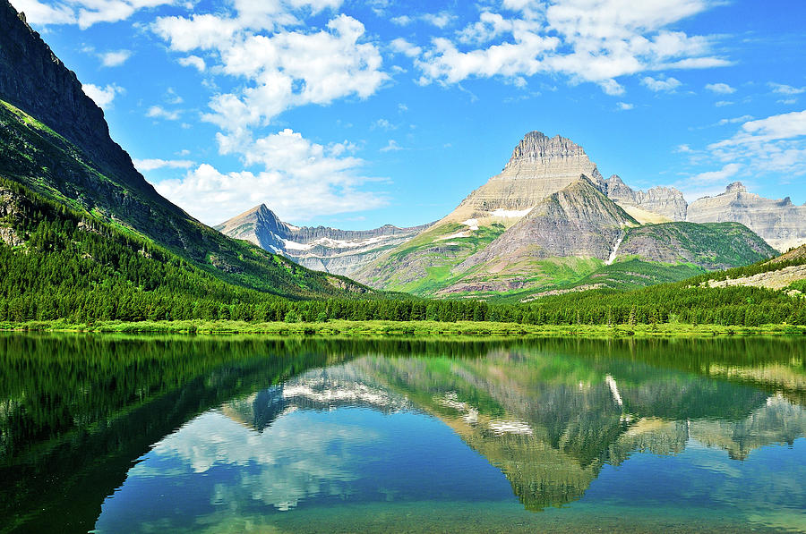 Glacier National Park Photograph - Swiftcurrent Reflections by Greg Norrell