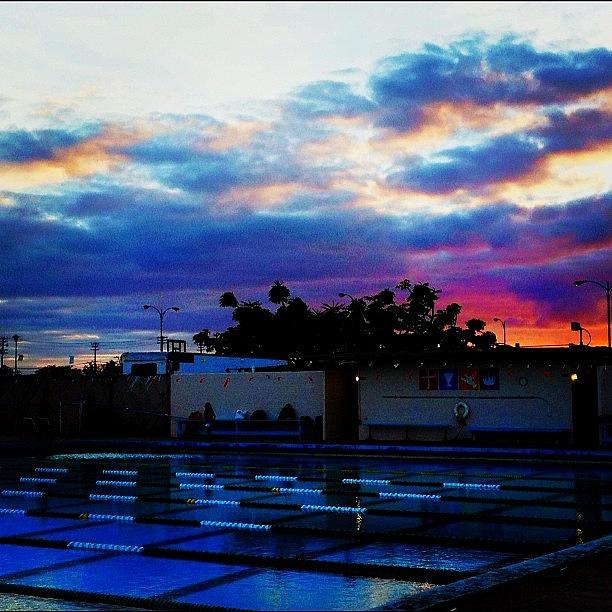 Sunset Photograph - #swim #pool #sunset #sky #skies #clouds by Cynthia Lanting