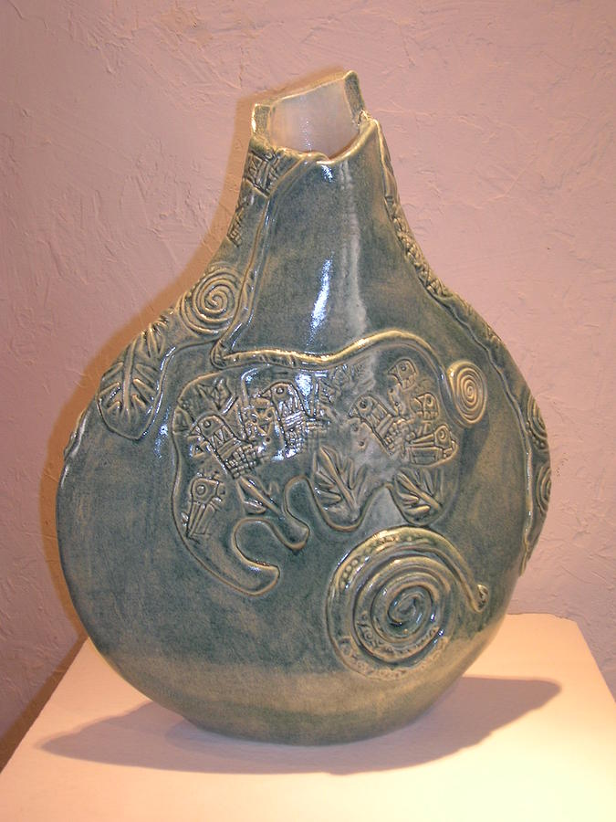 Vase Ceramic Art - Swirl by Vicky DeLong