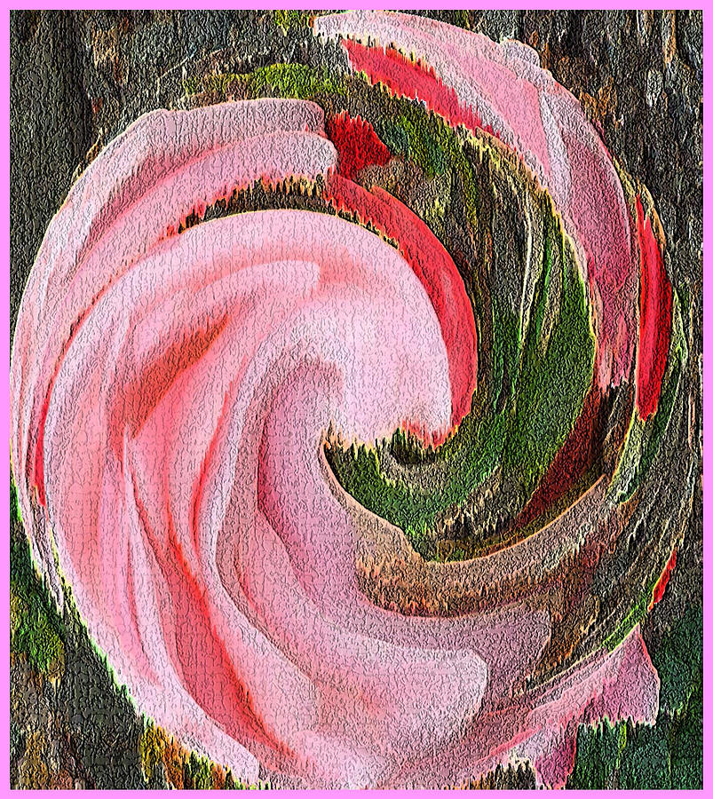 Swirling Pink Parrot Feather Fantasy Painting by Richard James Digance