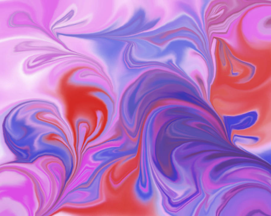 Swirls in Purple Digital Art by Barbara Burns