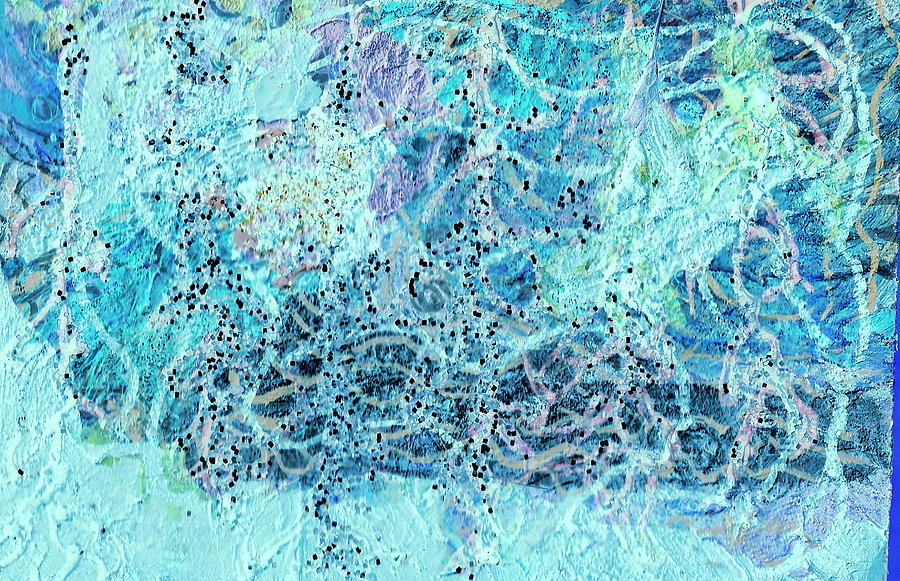 Blue Mixed Media - Swirls of Blue with Dots by Anne-Elizabeth Whiteway