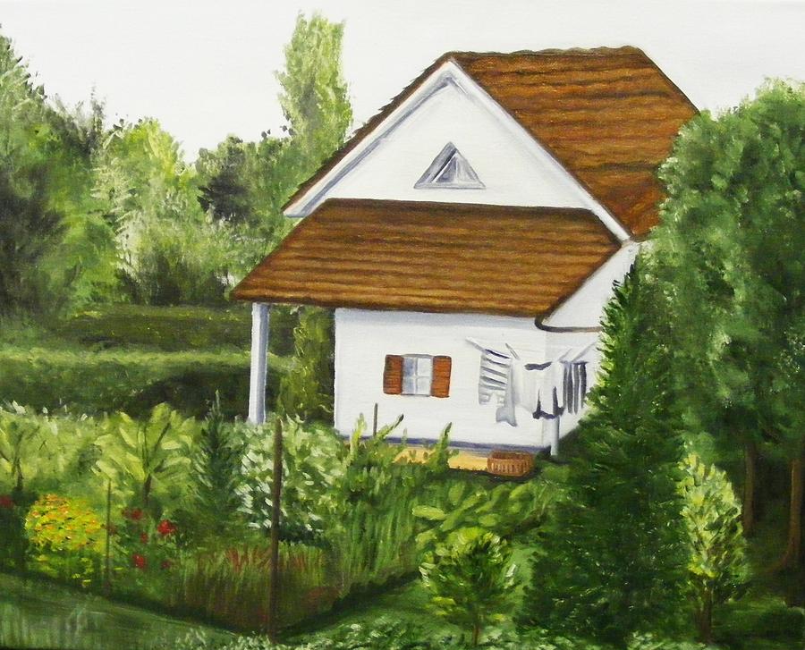 Cottage Painting - Swiss Country Home by Laura Evans