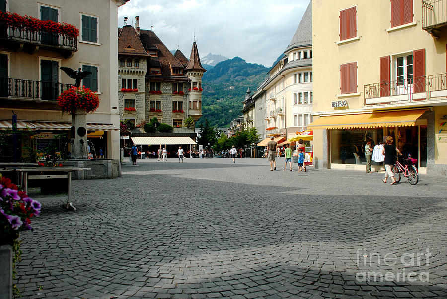 Swiss Town Square Photograph by Pravine Chester