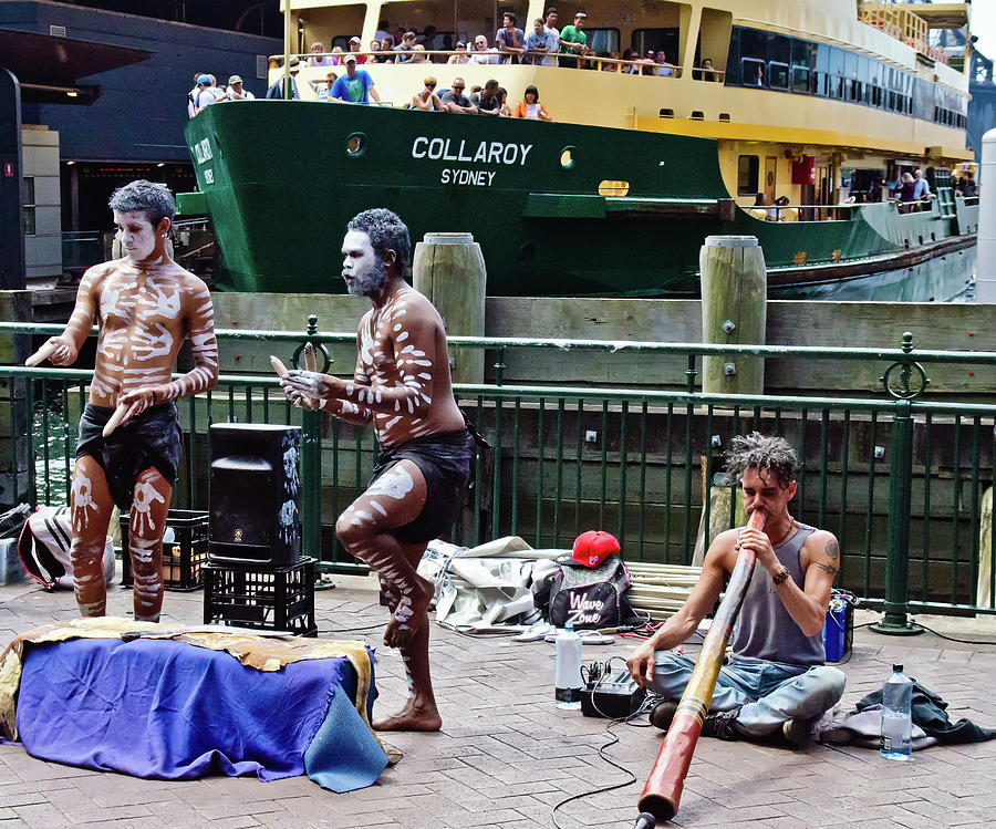 Sydney Harbor Aborigine Street Performers Photograph by Harry Strharsky