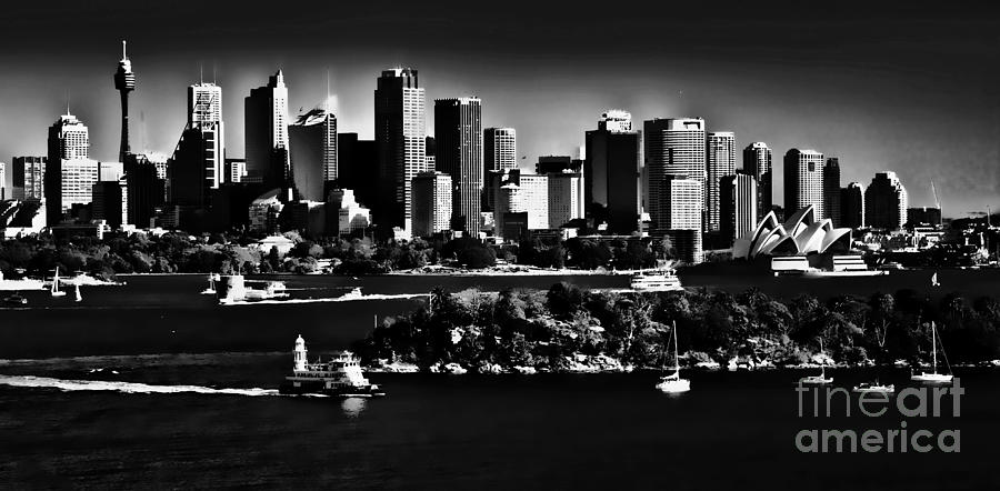 Cityscape Photograph - Sydney Harbour monochrome by Sheila Smart Fine Art Photography