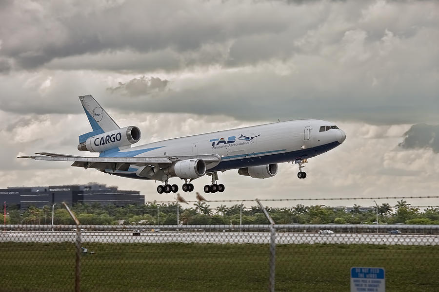 TAB aircraft landing. Miami. FL. USA Photograph by Juan Carlos Ferro Duque