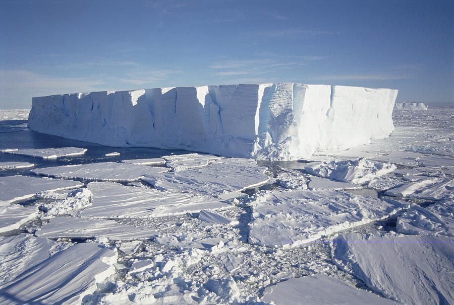 Tabular Iceberg With Broken Fast Ice Photograph by Tui De Roy