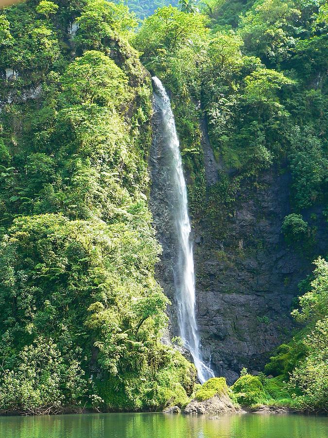 Tahitian Waterfall Photograph by Eric Tressler