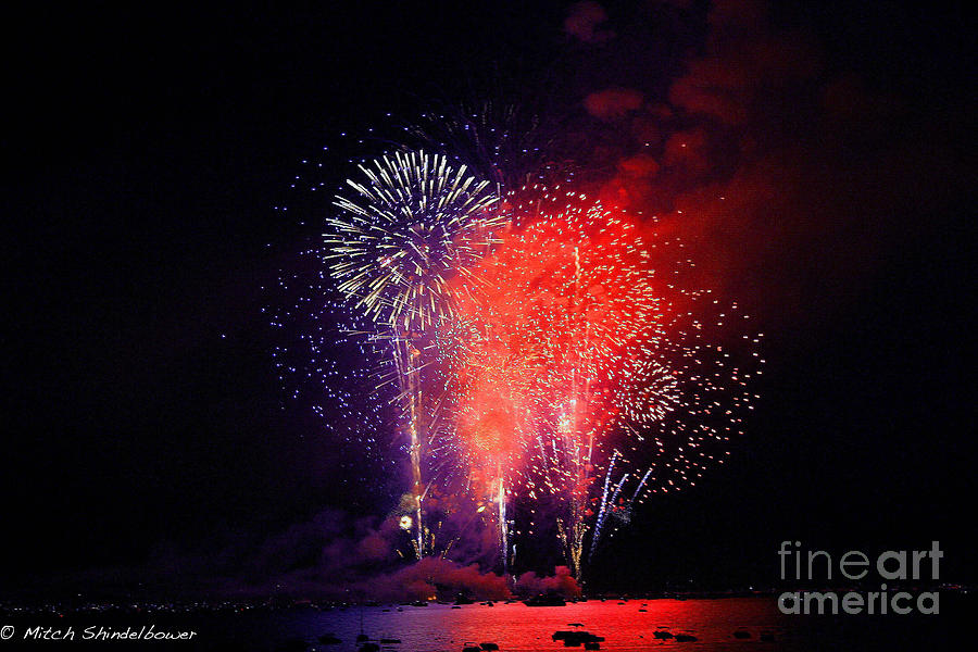 Tahoe Fireworks. Photograph by Mitch Shindelbower Fine Art America
