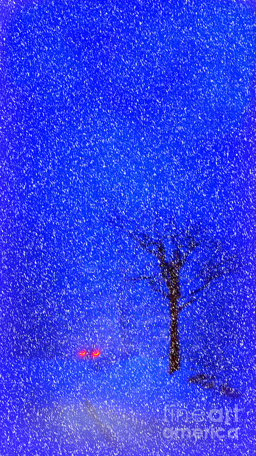 Tail Lights in a Snow Storm Photograph by Lila Fisher-Wenzel