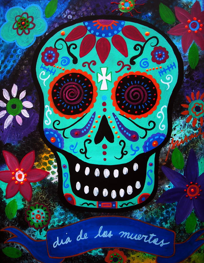 Talavera Skull 3 Painting by Pristine Cartera Turkus - Fine Art America