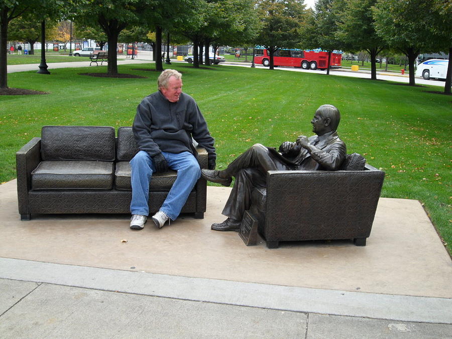 Talking to a Statue Photograph by Val Oconnor