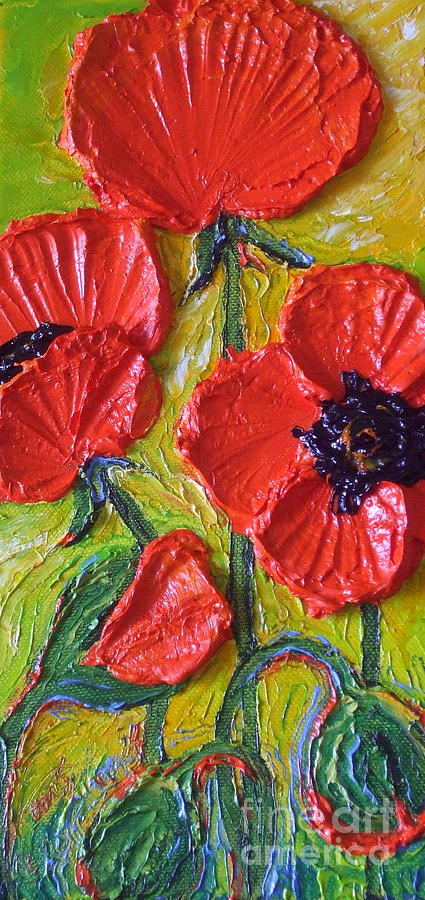 Tall Red Poppies Painting by Paris Wyatt Llanso