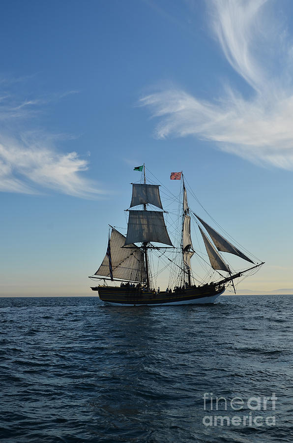 Tall Ship at Sunset Photograph by Timothy OLeary