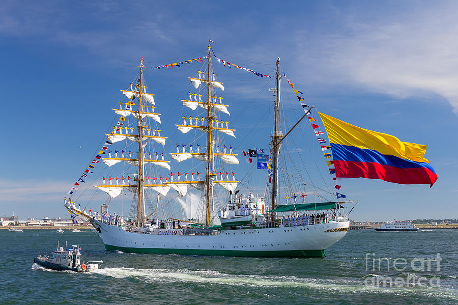 Tall ship Gloria Enters Boston Harbor Photograph by Susan Cole Kelly