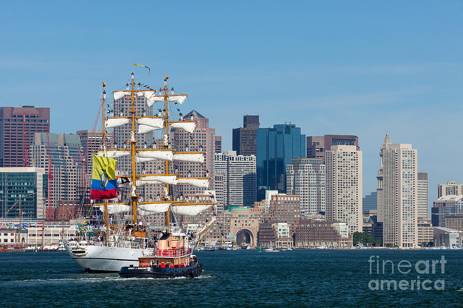 Tall ship Guayas Enters Boston Harbor Photograph by Susan Cole Kelly