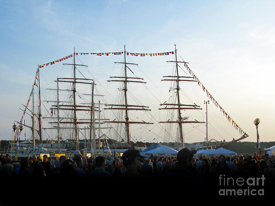 Flag Photograph - Tall Ships 2009. Klaipeda. Lithuania by Ausra Huntington nee Paulauskaite