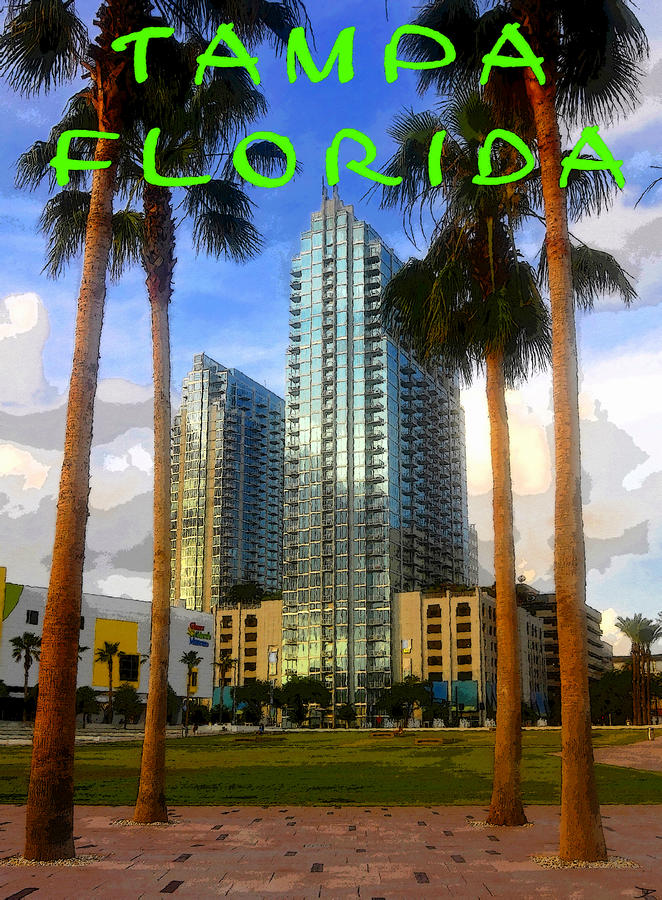 Tampa Florida poster work number one Painting by David Lee Thompson