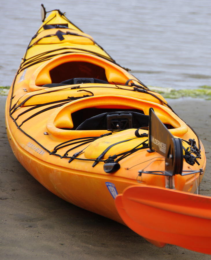 Tandem Yellow Kayak Photograph by Jeff Lowe