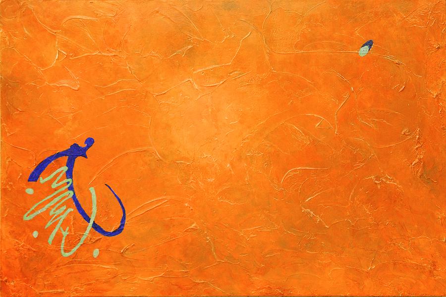 Abstract Painting - Tangerine Serenade by Ruth Drayer