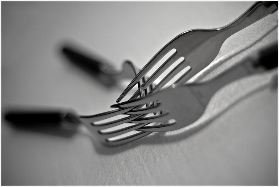 Fork Photograph - Tangled by Nigel Jones