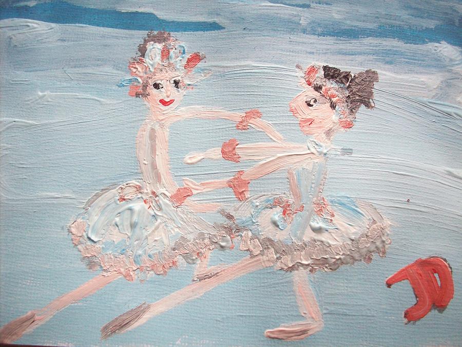 Tango Painting - Tango Ballet Hug by Judith Desrosiers