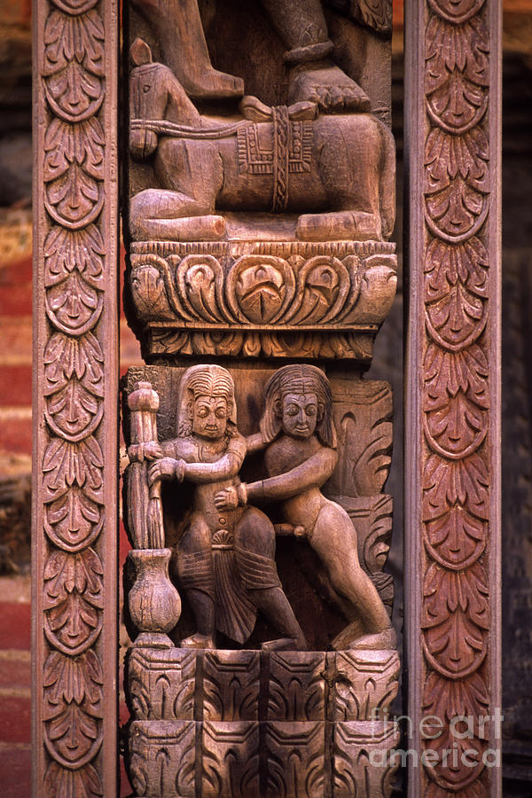 Tantric Carving - Bhaktapur Nepal Photograph by Craig Lovell