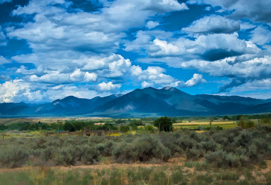 Taos from the south mesa Photograph by Charles Muhle
