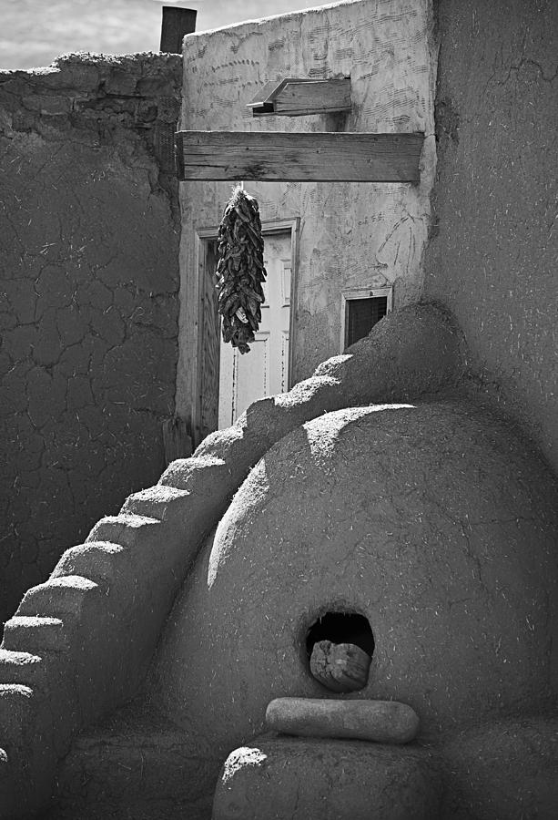 Black And White Photograph - Taos Pueblo Oven by Melany Sarafis