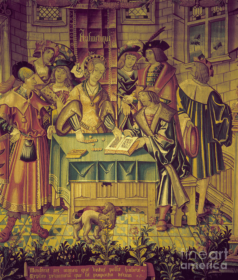 1520 Photograph - Tapestry: Arithmetic, 1520 by Granger