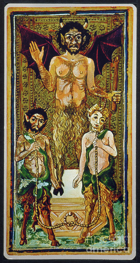 TAROT CARD THE DEVIL c1430 Painting by Granger