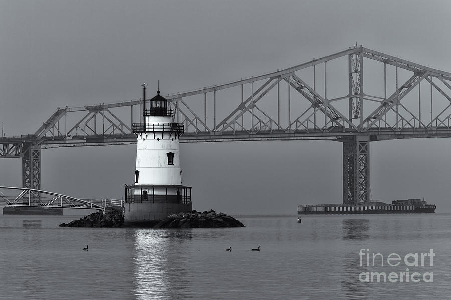 Tarrytown Lighthouse and Tappan Zee Bridge VIII Photograph by Clarence Holmes
