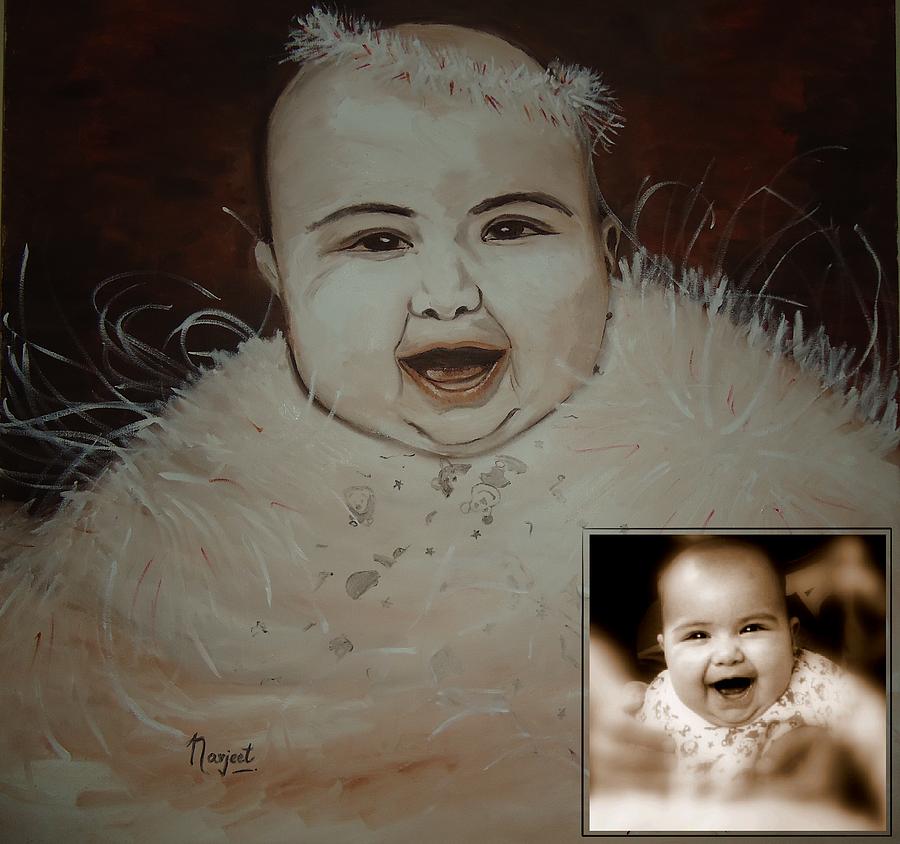Baby Painting - Taveesha....the Angel by Navjeet Gill