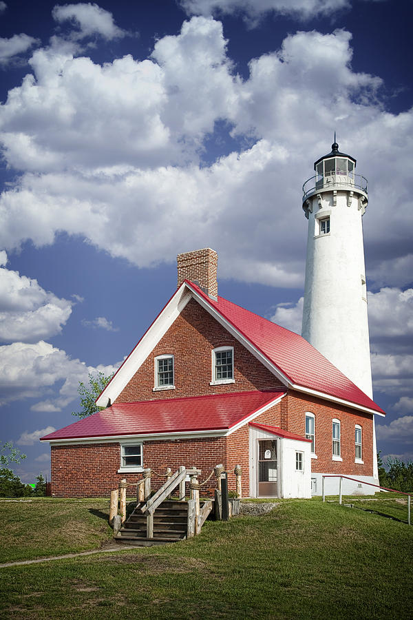 Tawas Point Lighthouse in Michigan Number 0007 Photograph by Randall ...