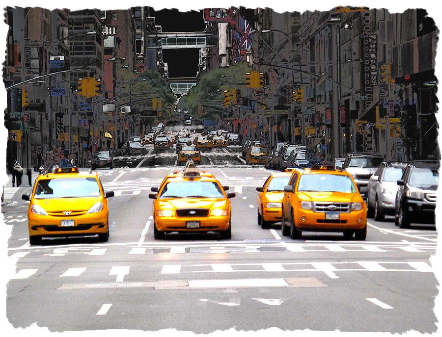 Taxi Race Digital Art by Anthony Chia-bradley - Fine Art America