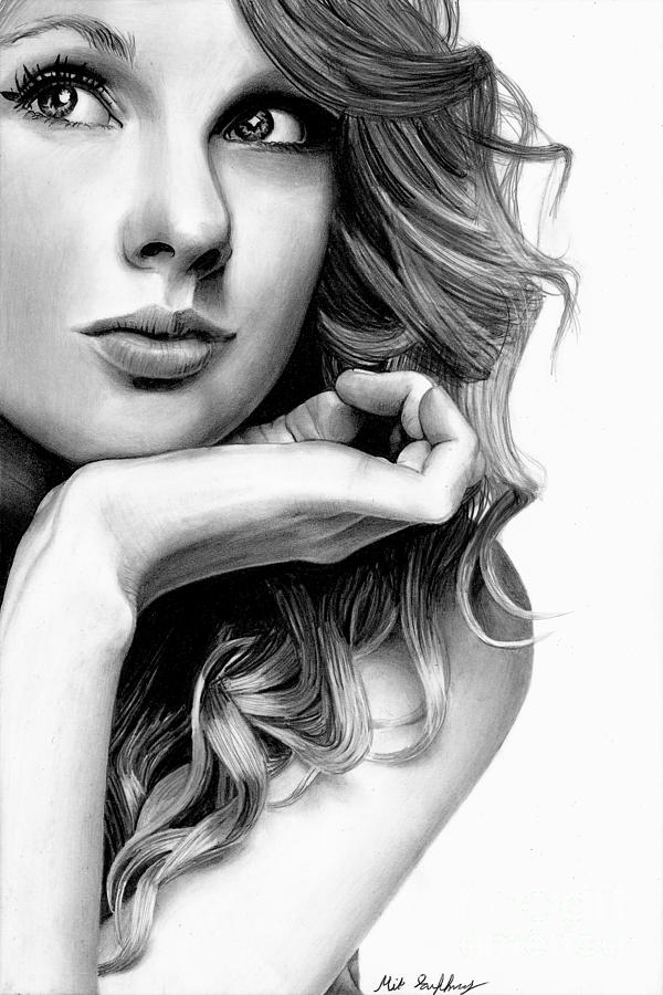 Taylor Swift Pencil Drawing Drawing by Michael Gaffney Fine Art America