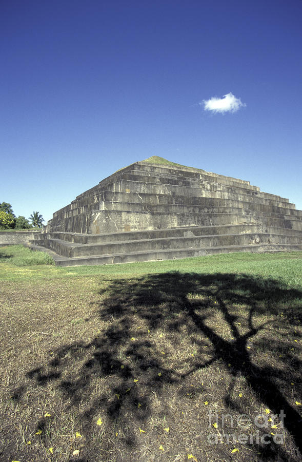 El Salvador Photograph - Tazumal Pyramid El Salvador by John  Mitchell