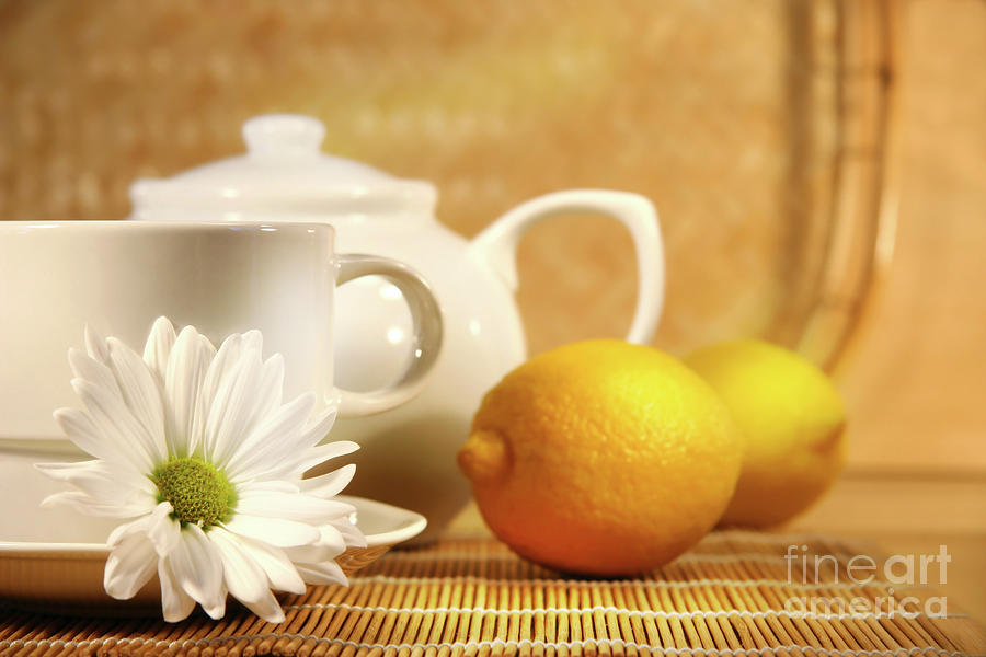 Tea Photograph - Tea and lemon by Sandra Cunningham
