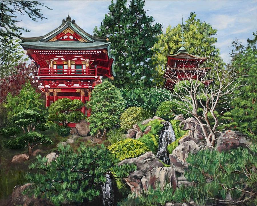 Tea Garden Painting by Lisa Reinhardt