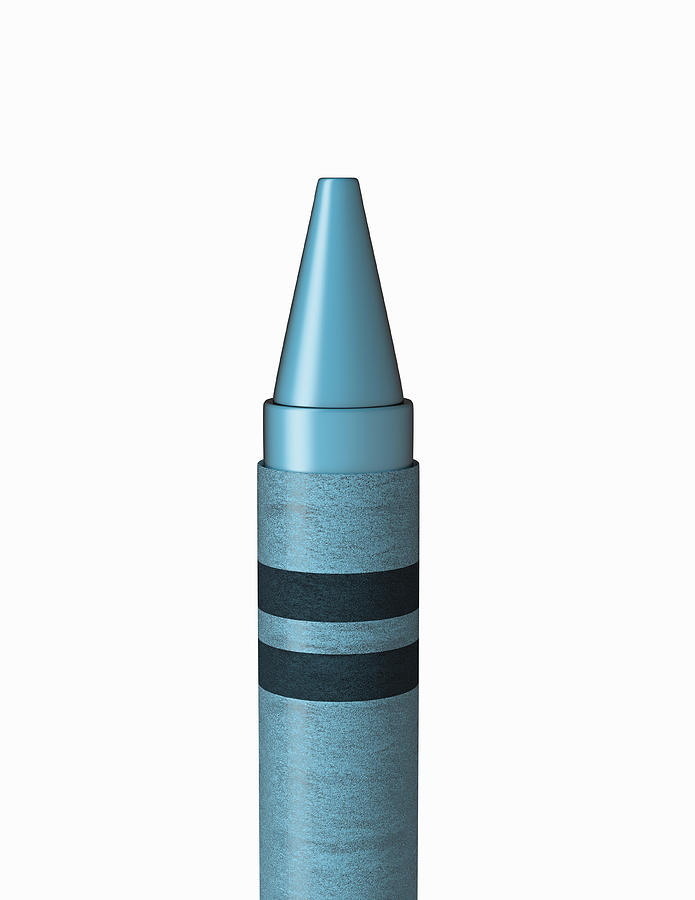 Teal Crayon Photograph by Burazin