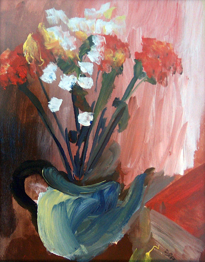 Flower Painting - Teapot With Flowers by Daniel Gale