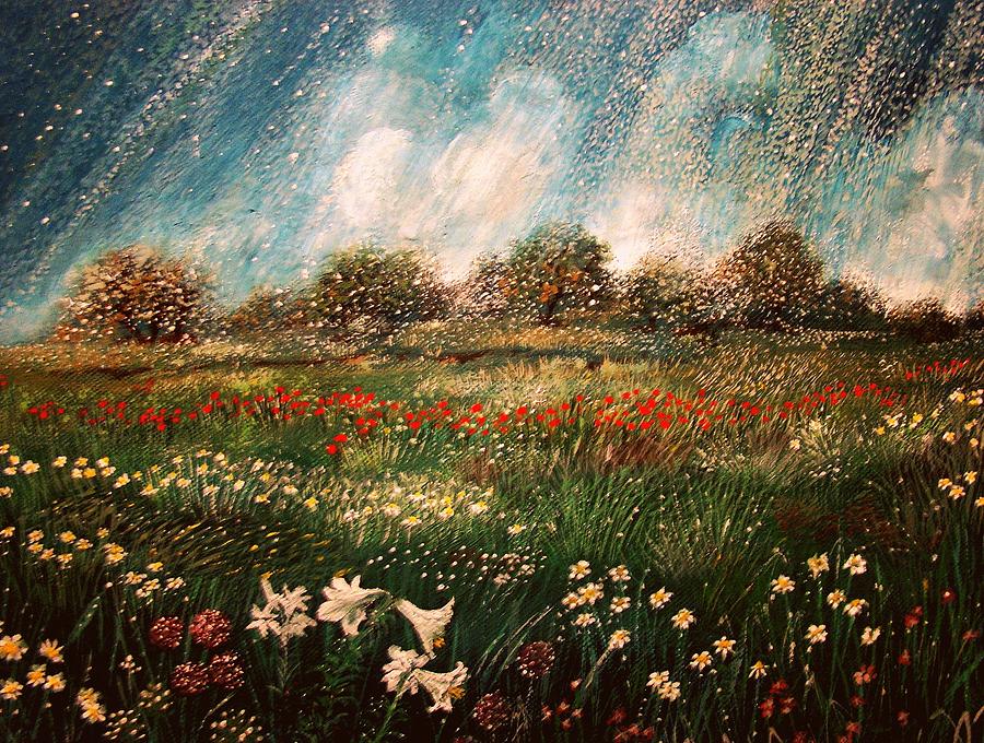 Flower Painting - Tears in heaven by Milenka Delic