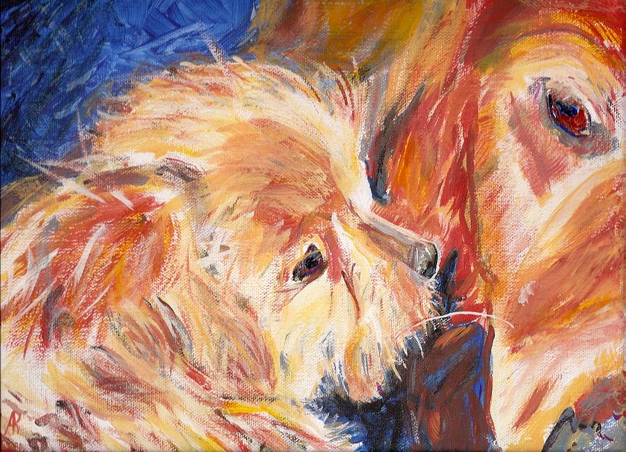 Dog Painting - Teddy and Friend by Arthur Rice
