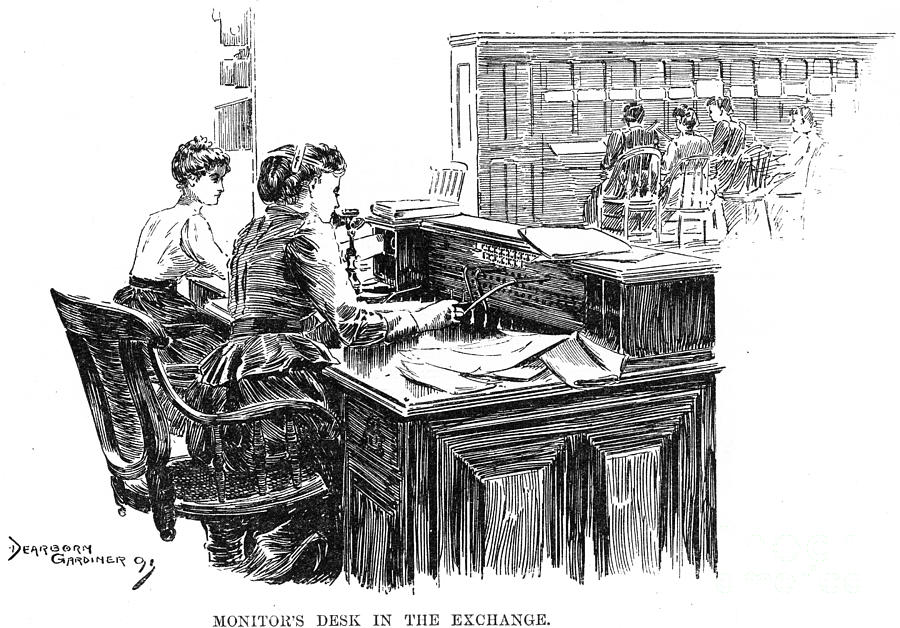 Telephone Exchange, 1891 Photograph by Granger