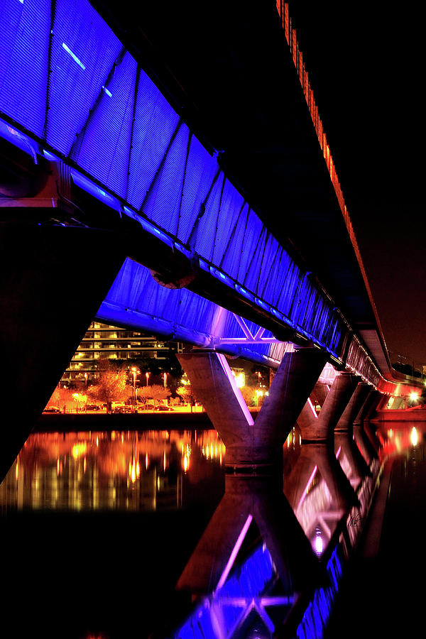 Tempe Light Rail Bridge Photograph by Mark Valentine