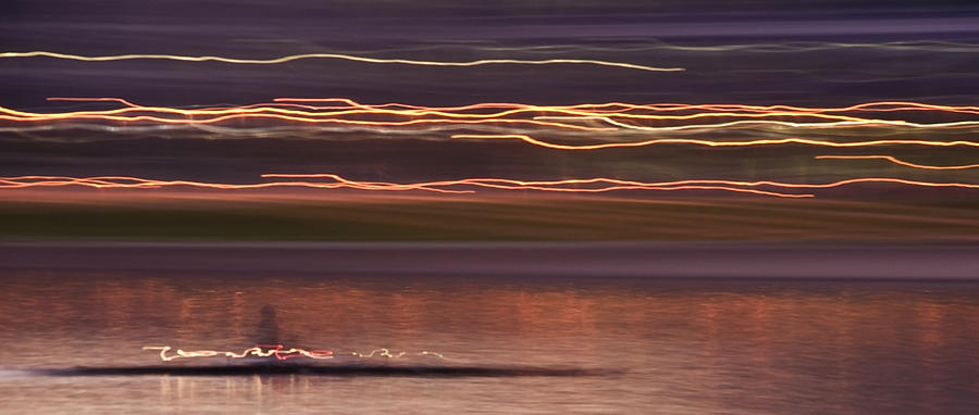 Tempe Town Lake Rowers Abstract 2 Photograph by Dave Dilli