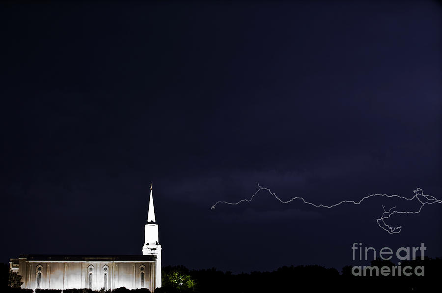 Temple And Lightning Photograph