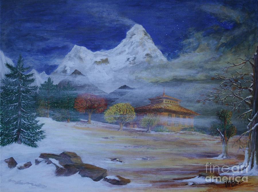 Mountain Painting - Temple of the Snows by William Bezik